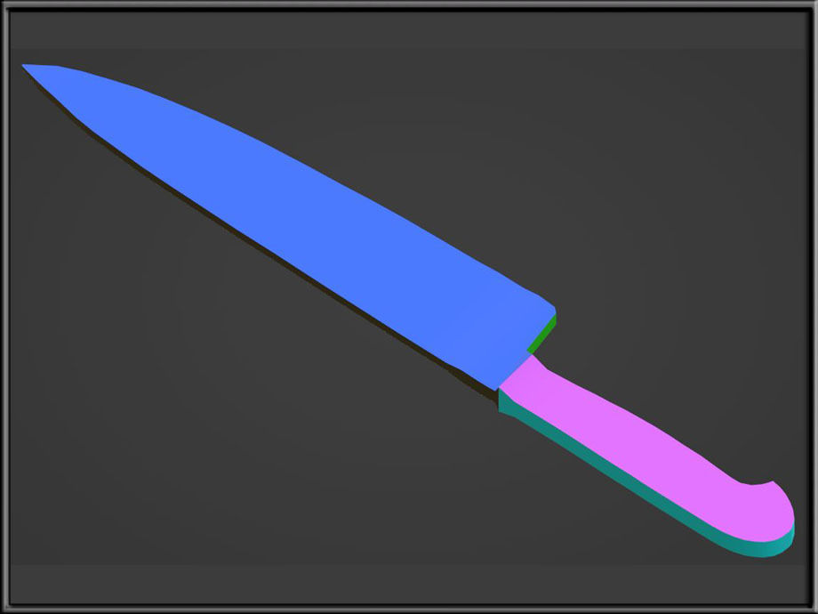 Chefs Knife Low-poly 3D model_2