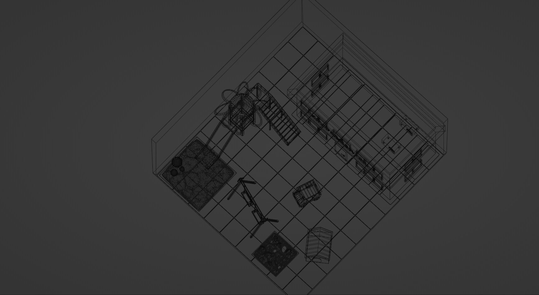 Kindergarten Playground Low-poly 3D model_4