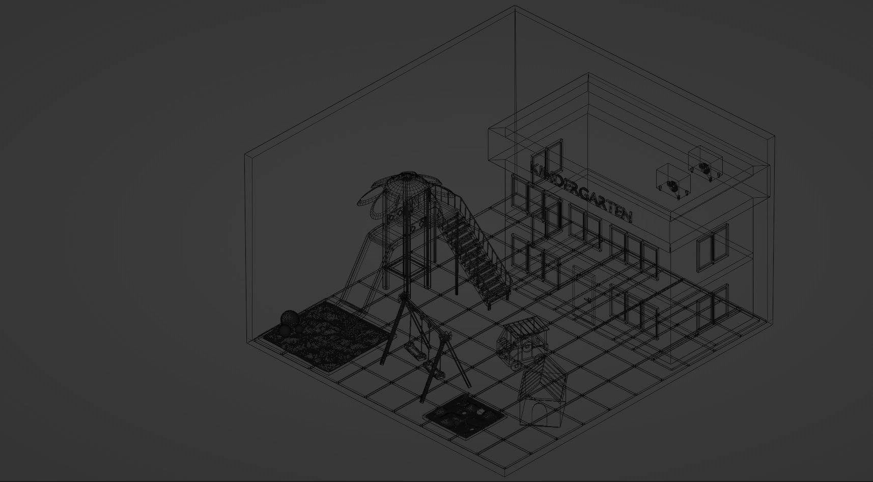 Kindergarten Playground Low-poly 3D model_2