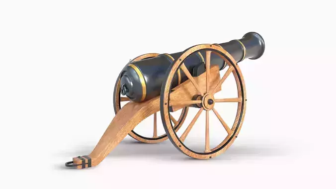 Iron Field Cannon Low-poly 3D model