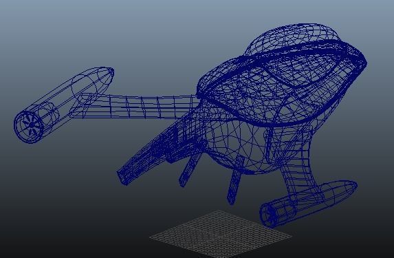 Futuristic Spacecraft Low-poly 3D model_16