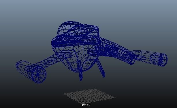 Futuristic Spacecraft Low-poly 3D model_17