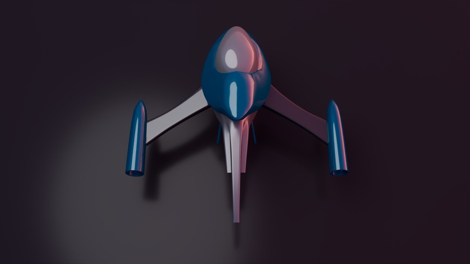 Futuristic Spacecraft Low-poly 3D model_25