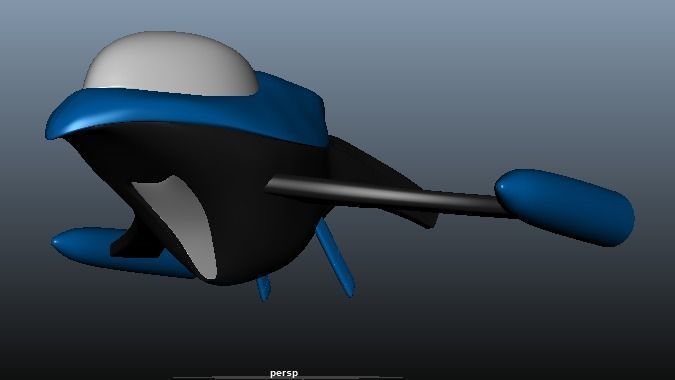 Futuristic Spacecraft Low-poly 3D model_6