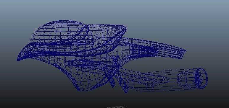 Futuristic Spacecraft Low-poly 3D model_15