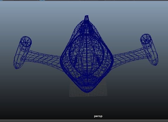Futuristic Spacecraft Low-poly 3D model_13