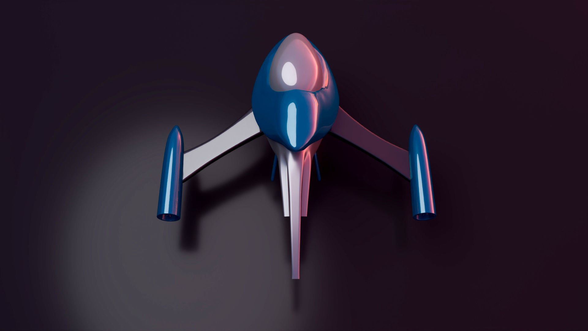 Futuristic Spacecraft Low-poly 3D model_2