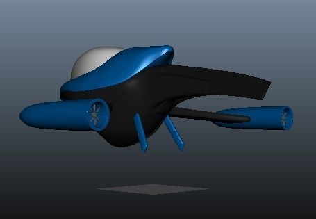 Futuristic Spacecraft Low-poly 3D model_11