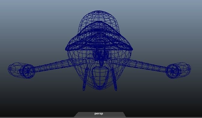 Futuristic Spacecraft Low-poly 3D model_19