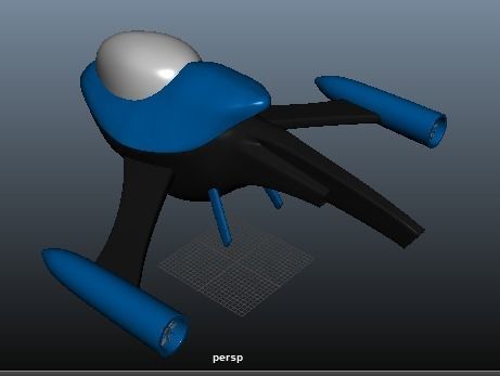 Futuristic Spacecraft Low-poly 3D model_12