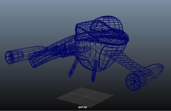 Futuristic Spacecraft Low-poly 3D model_18