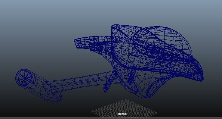 Futuristic Spacecraft Low-poly 3D model_14