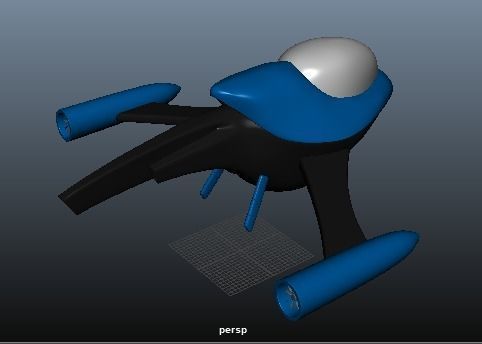 Futuristic Spacecraft Low-poly 3D model_10