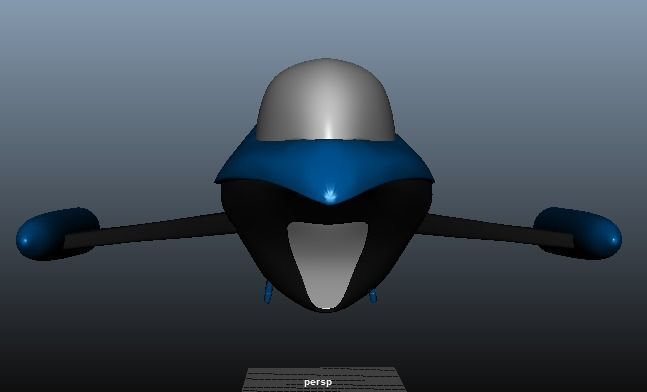 Futuristic Spacecraft Low-poly 3D model_20