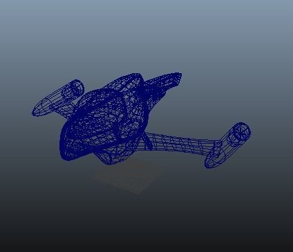 Futuristic Spacecraft Low-poly 3D model_5