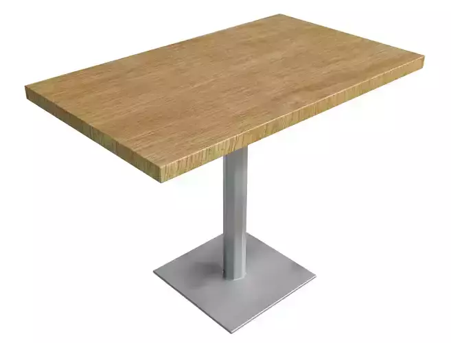 Table bar with wooden top and metal base