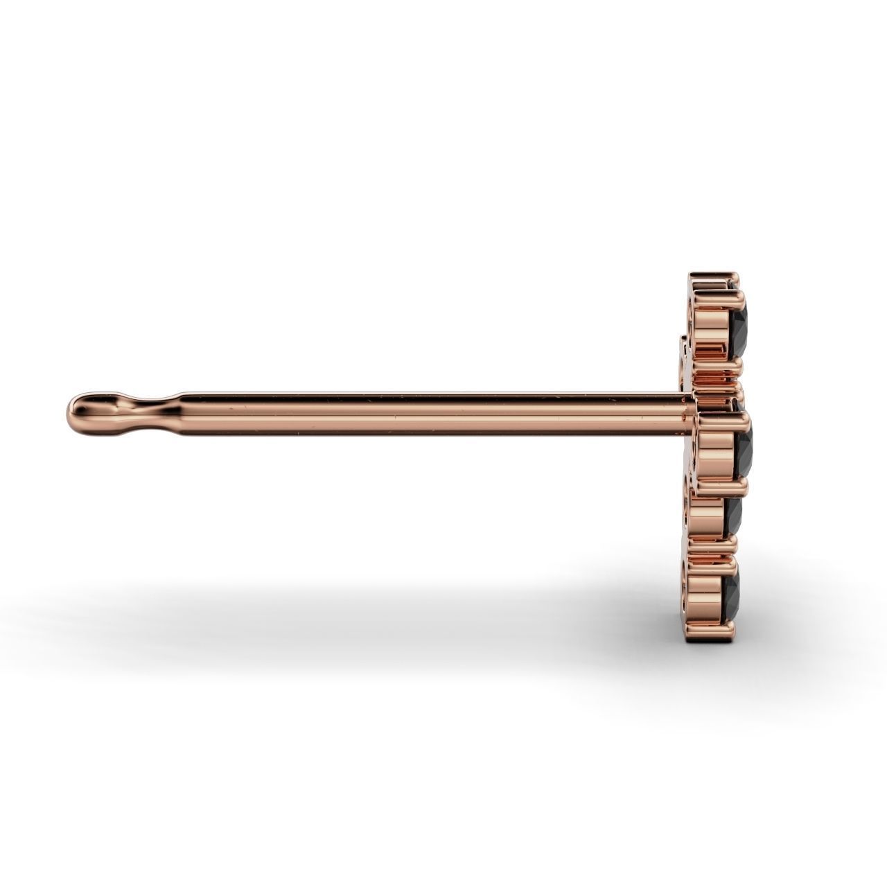 Earring cross round stone 2mm 3D print model_14