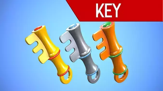 KEY CARTOON STYLIZED Low-poly 3D model