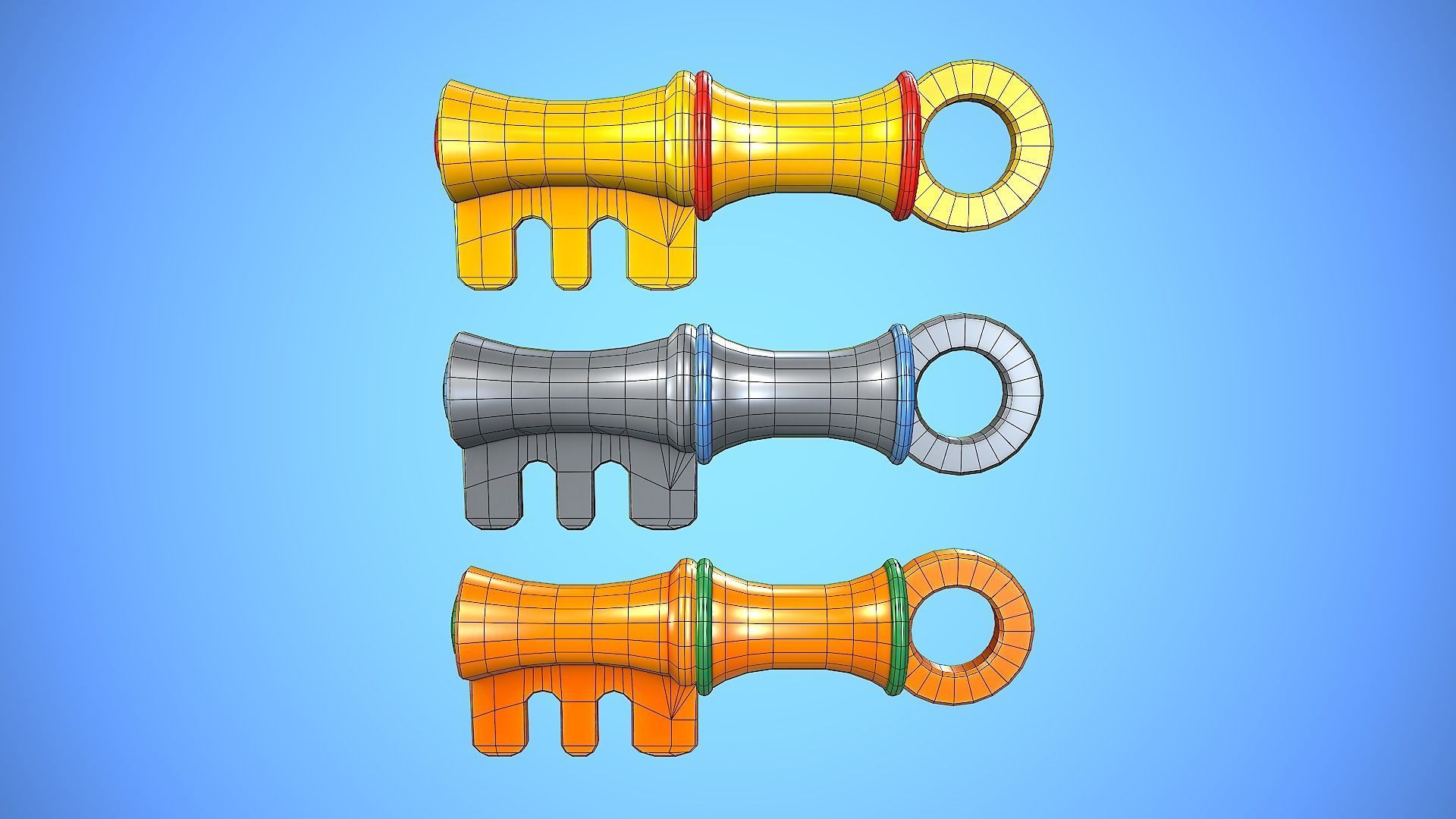 KEY CARTOON STYLIZED Low-poly 3D model_5