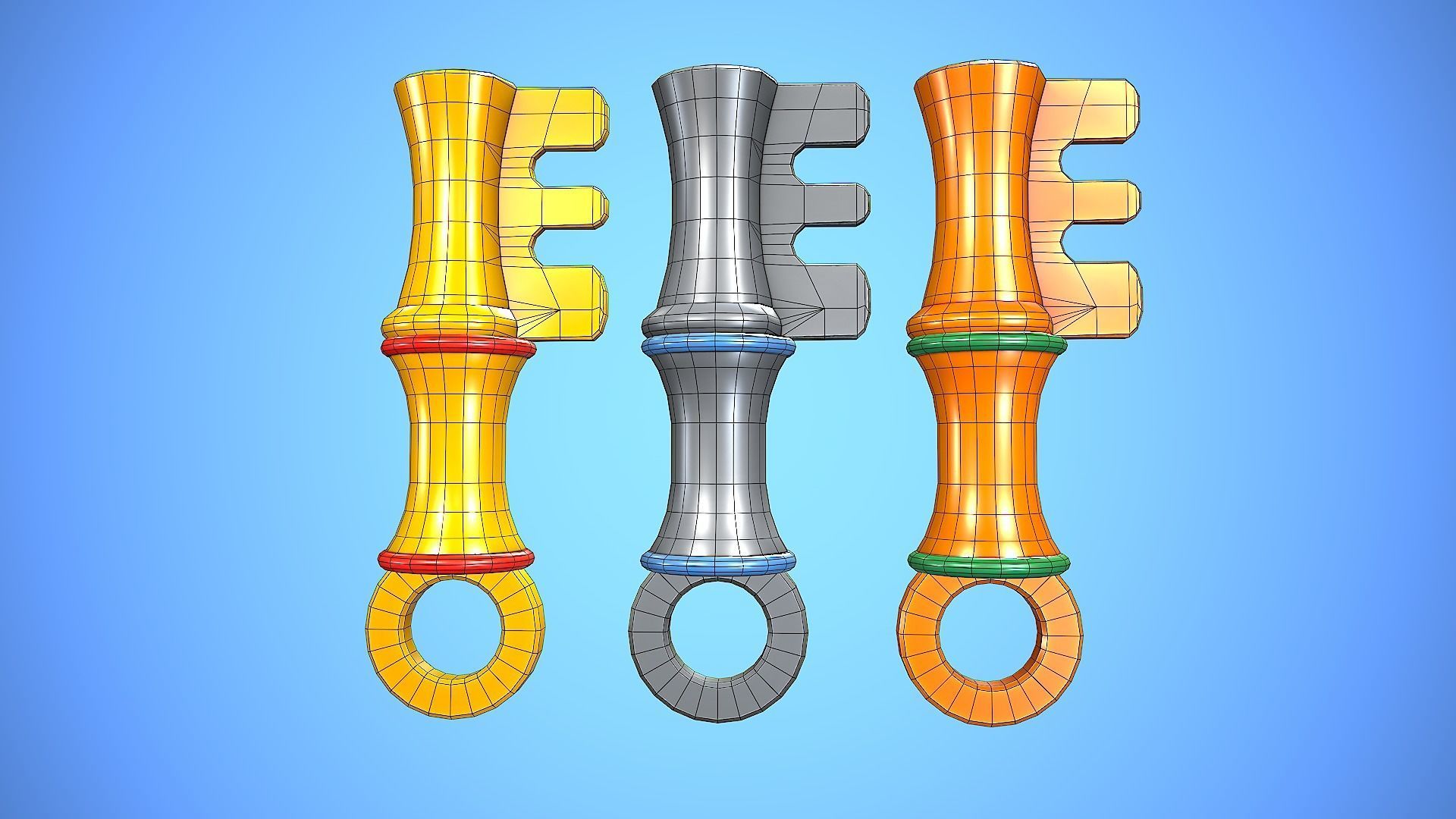 KEY CARTOON STYLIZED Low-poly 3D model_2