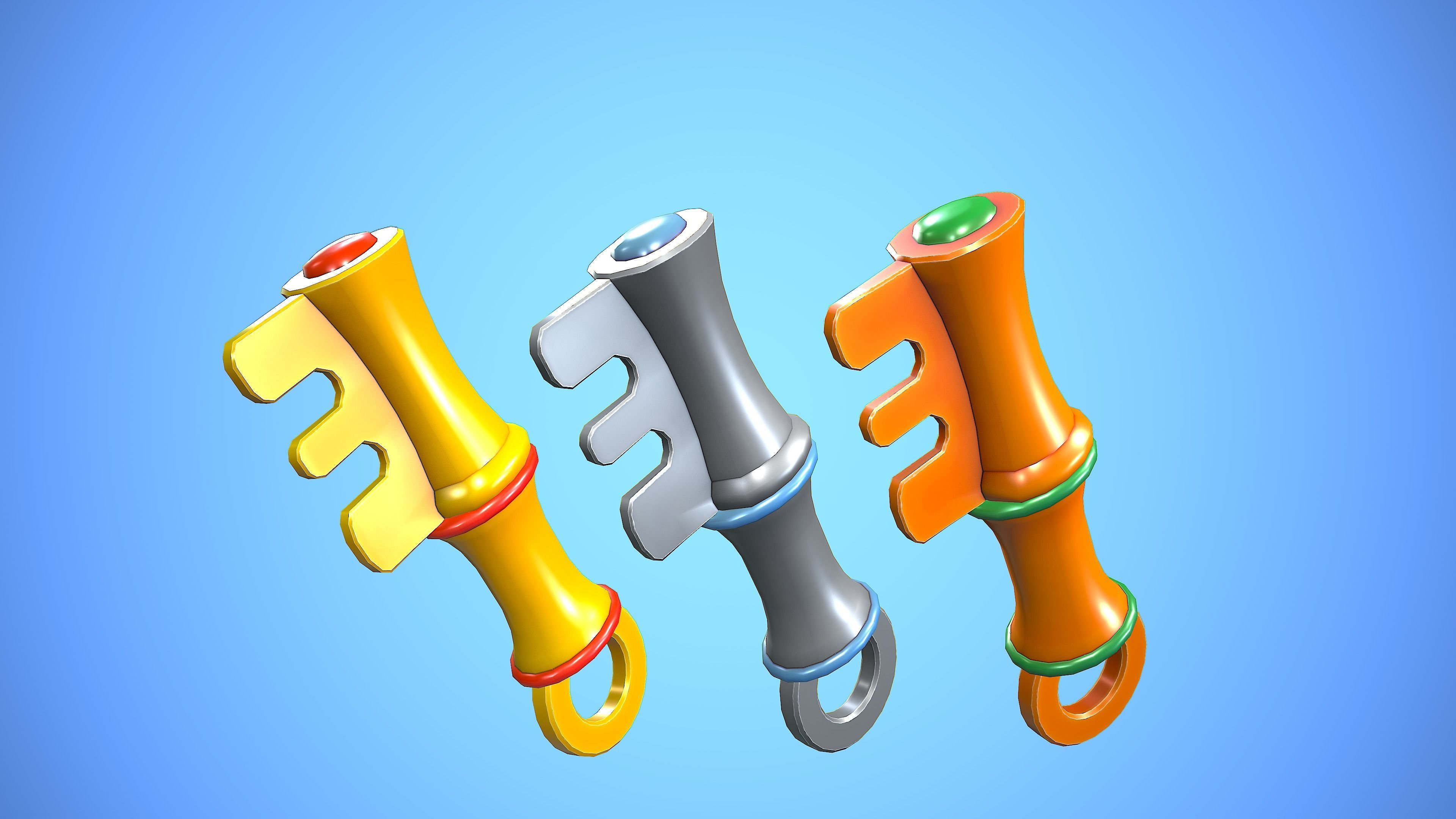 KEY CARTOON STYLIZED Low-poly 3D model_4