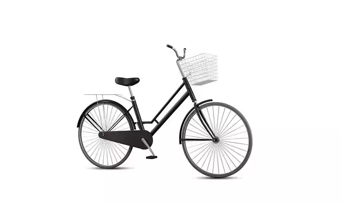 Black cartoon bicycle character model for women classic style 