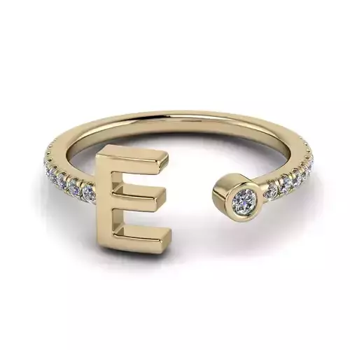 Jewelry Alphabet ring E 3D print model