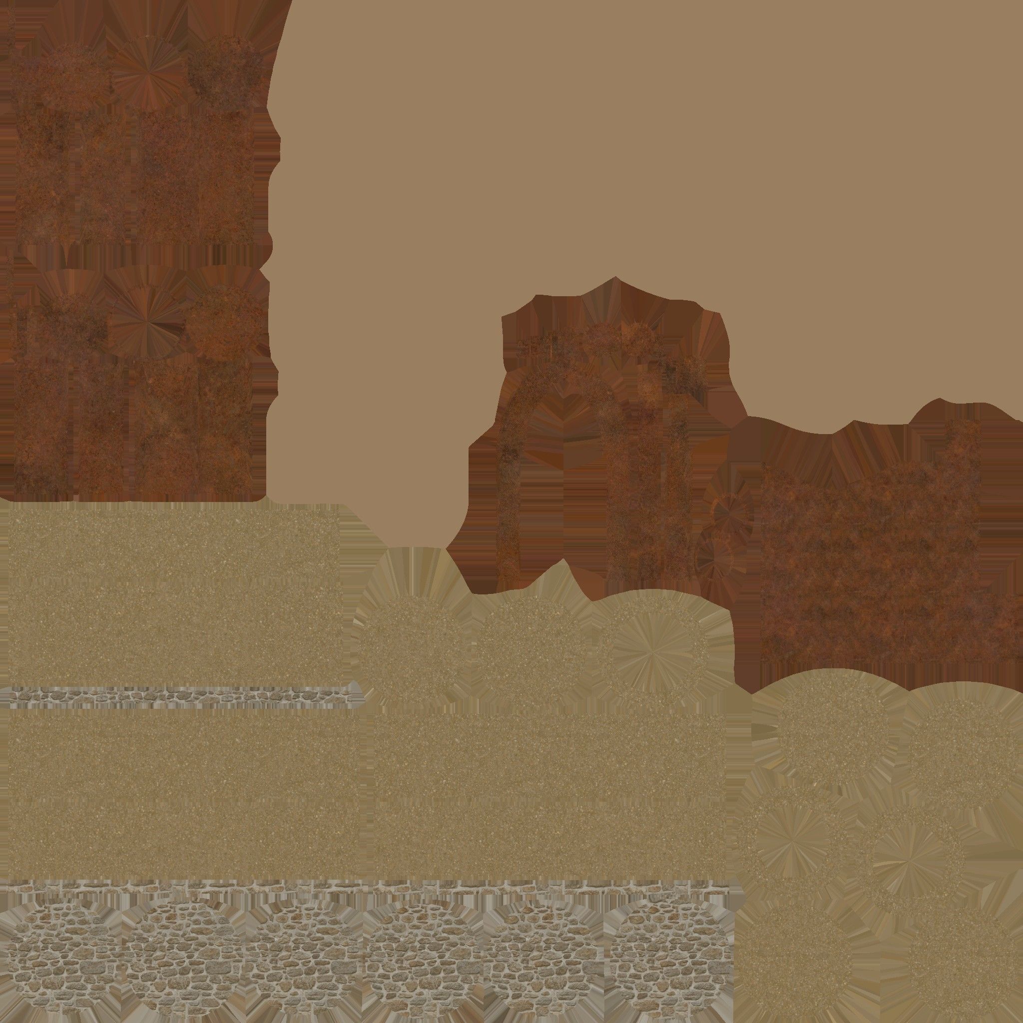 Low Poly Fountain set of wooden buckets Low-poly 3D model_7