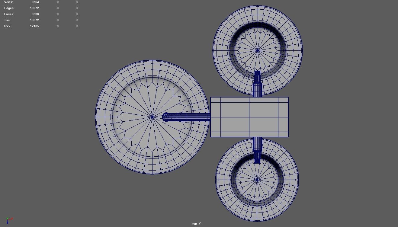Low Poly Fountain set of wooden buckets Low-poly 3D model_10