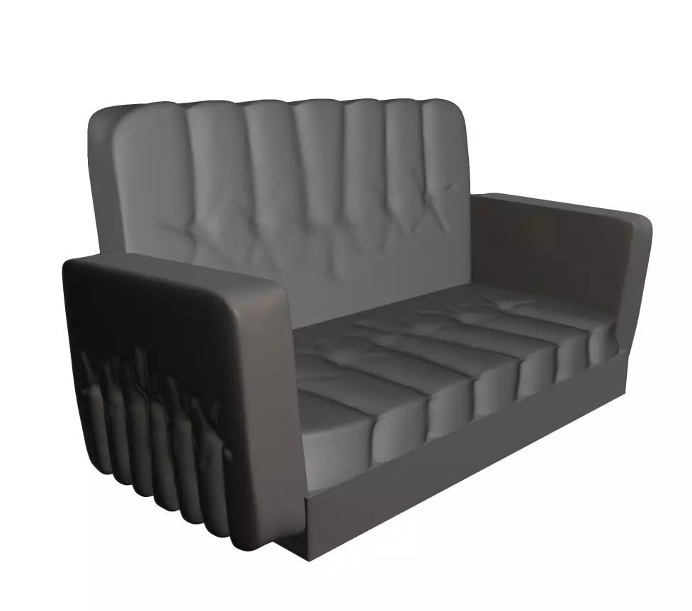 the sofa is modern Low-poly 3D model_0