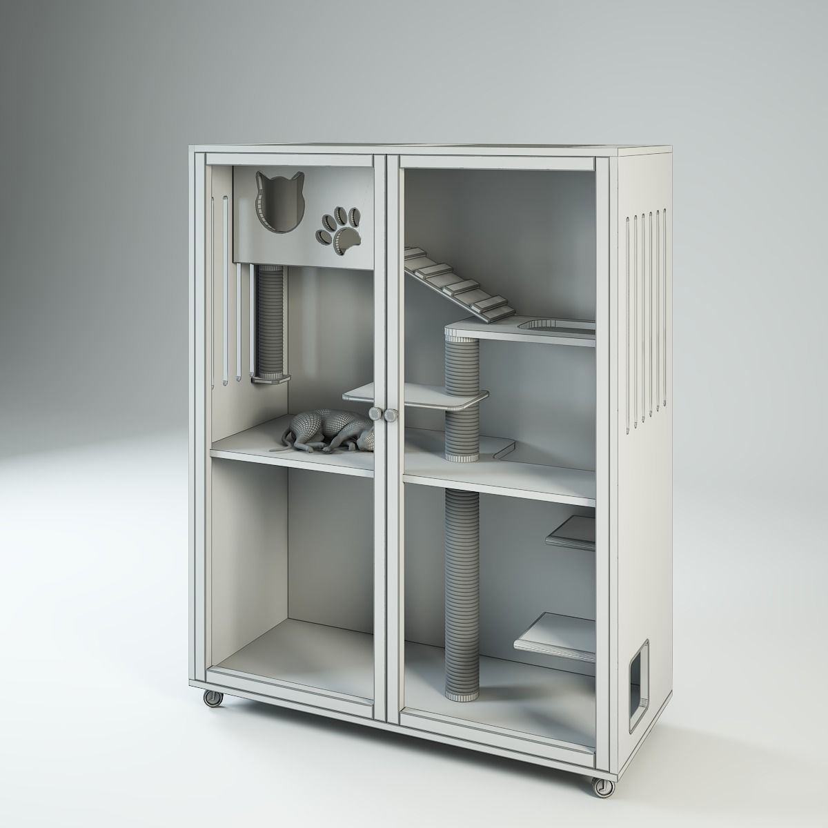 Cat cage 3D model_4