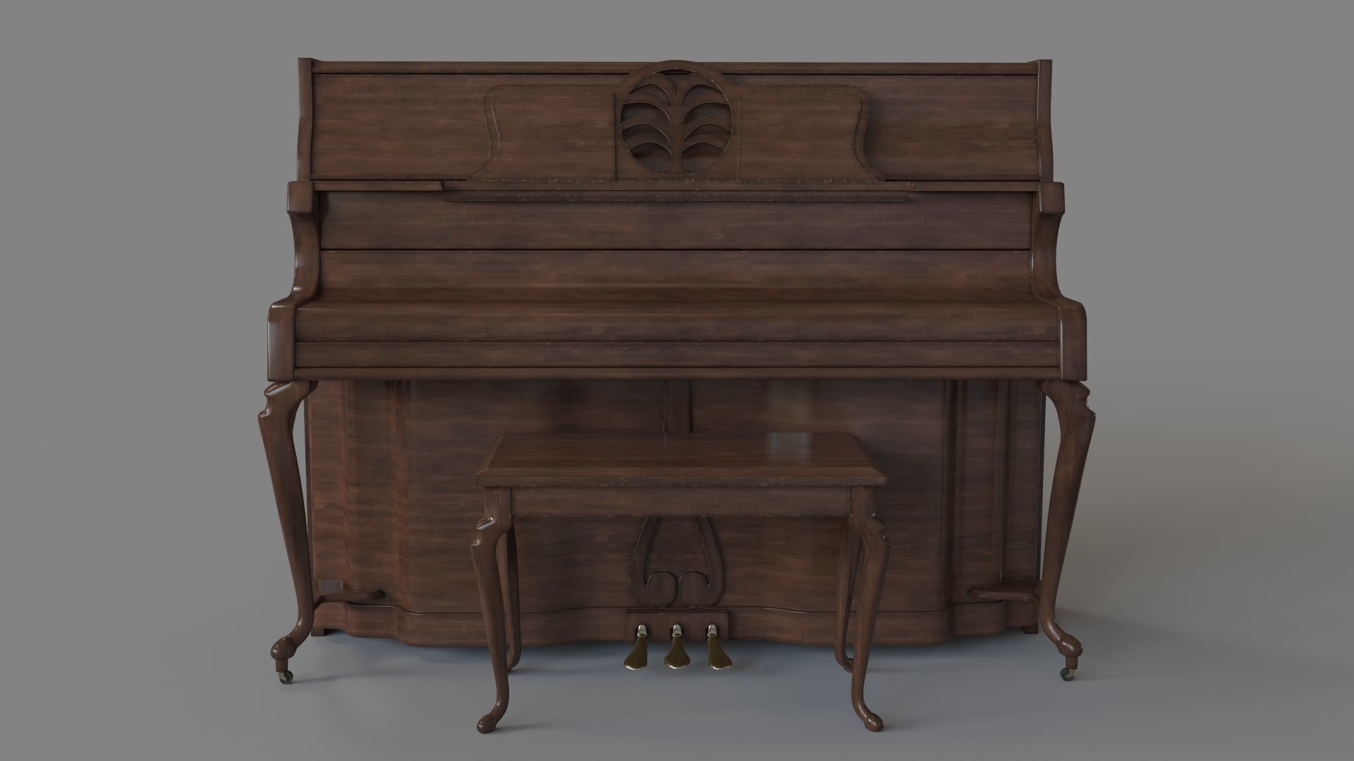 Musical Instrument Upright Piano 3D model_1