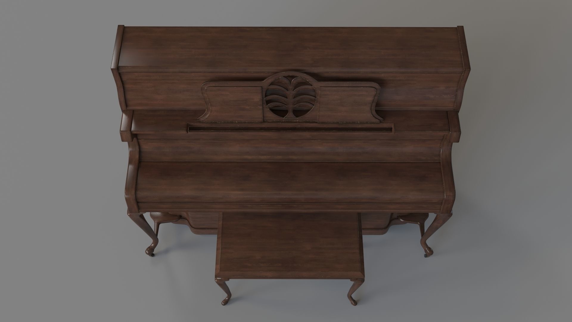 Musical Instrument Upright Piano 3D model_3