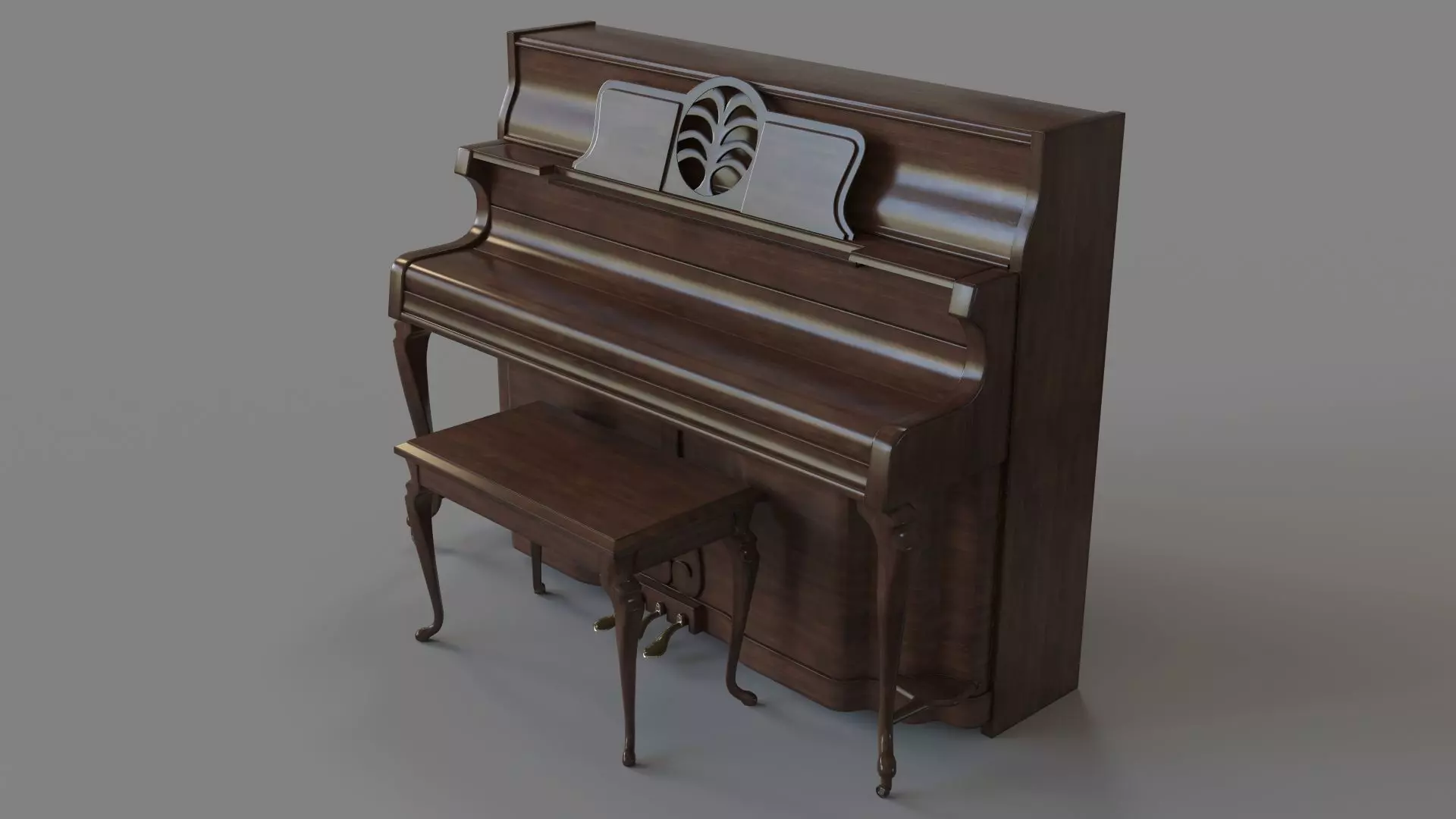 Musical Instrument Upright Piano 3D model_0