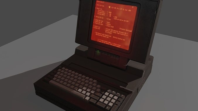 Vintage 80s Portable Laptop 3D model