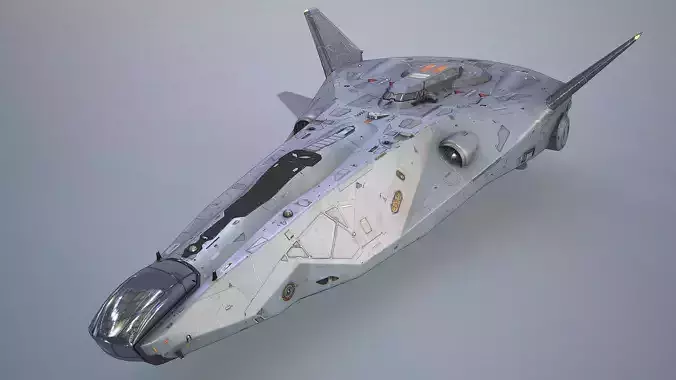 Low-poly Sci-fi Corvette Low-poly 3D model