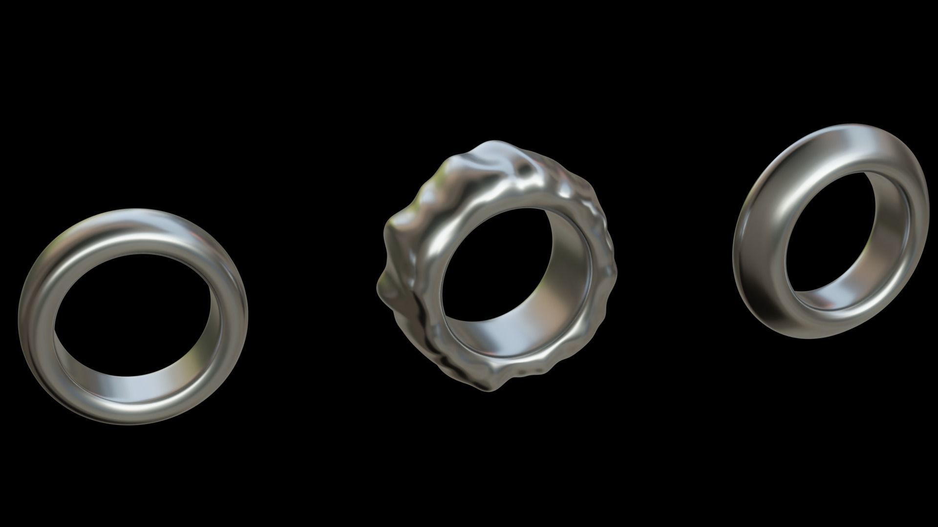 3 printable ring models 3D print model_1