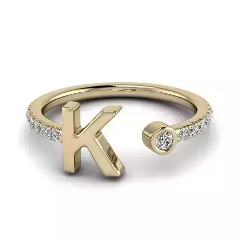 Jewelry Alphabet ring K 3D print model