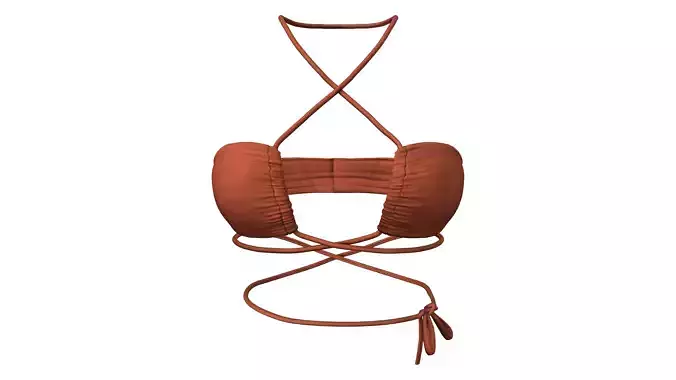 Red Strappy Bikini Top