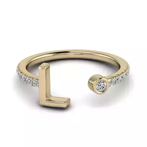 Jewelry Alphabet ring L 3D print model