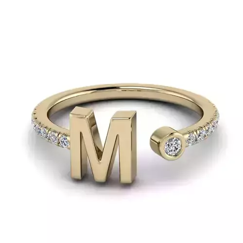 Jewelry Alphabet ring M 3D print model