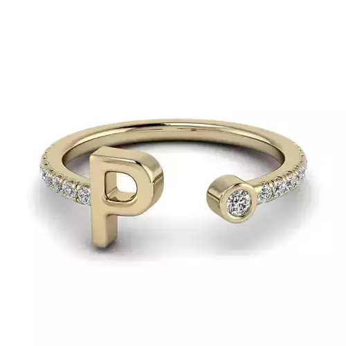 Jewelry Alphabet ring P 3D print model