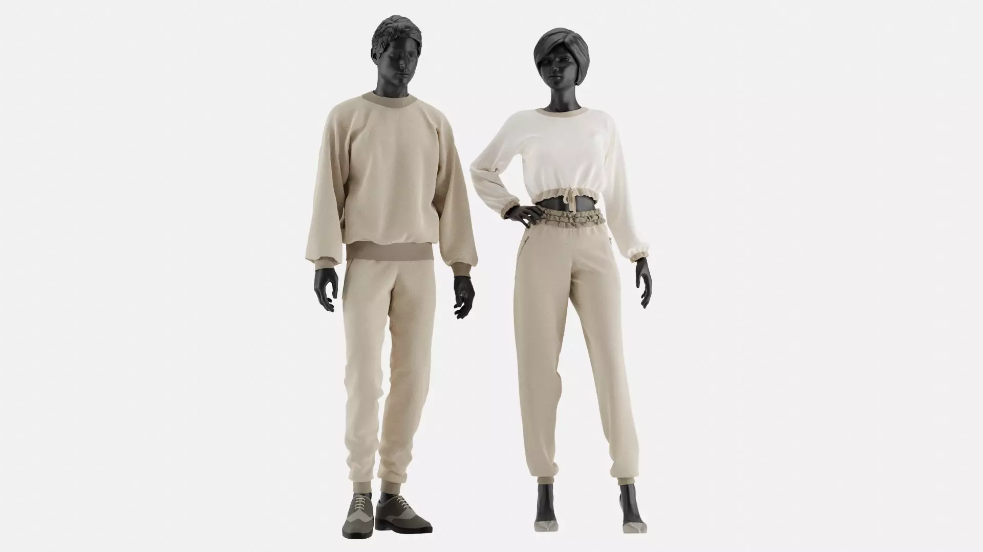 Sport Clothes Couple Set 02 3D model