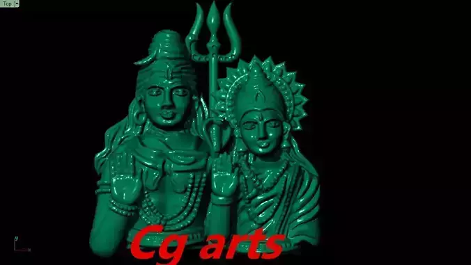  Lord Shiva and Maa Parvati Locket 3D print model