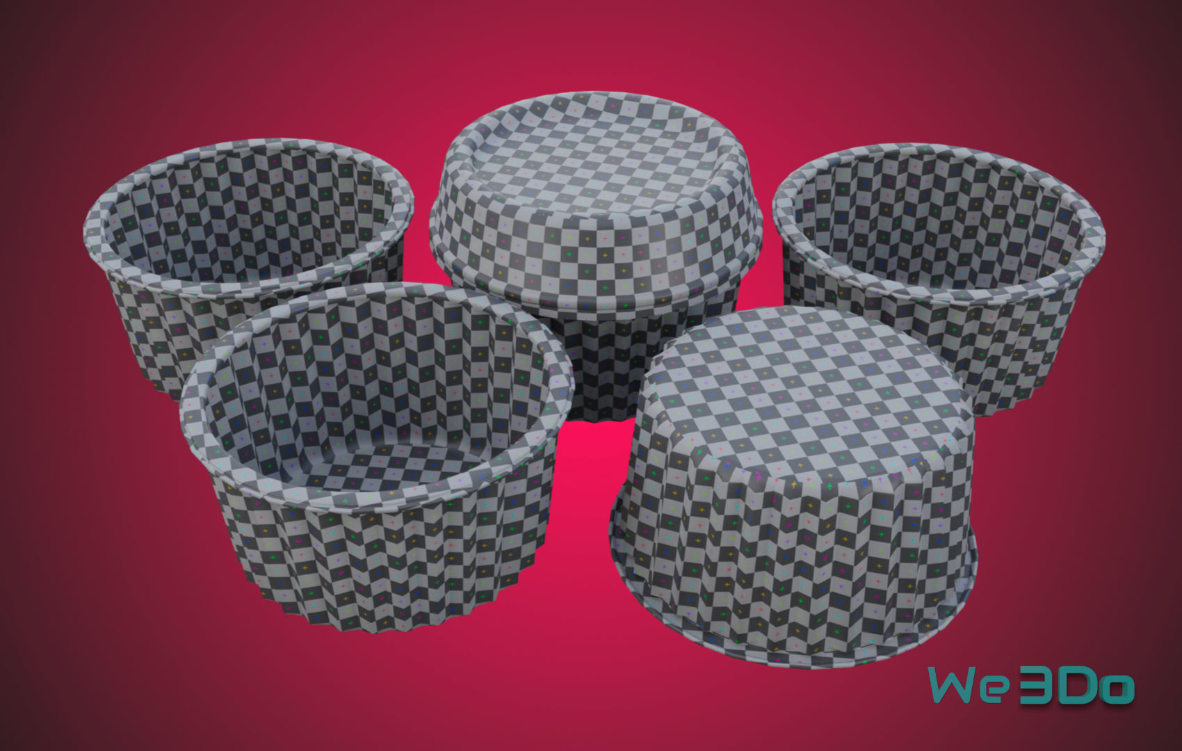 Gold Aluminum Food Container Low-poly 3D model_23