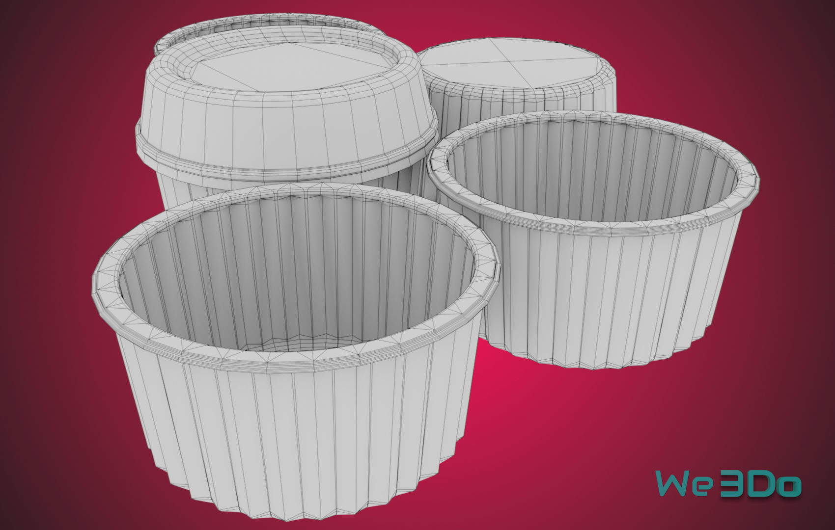 Gold Aluminum Food Container Low-poly 3D model_28