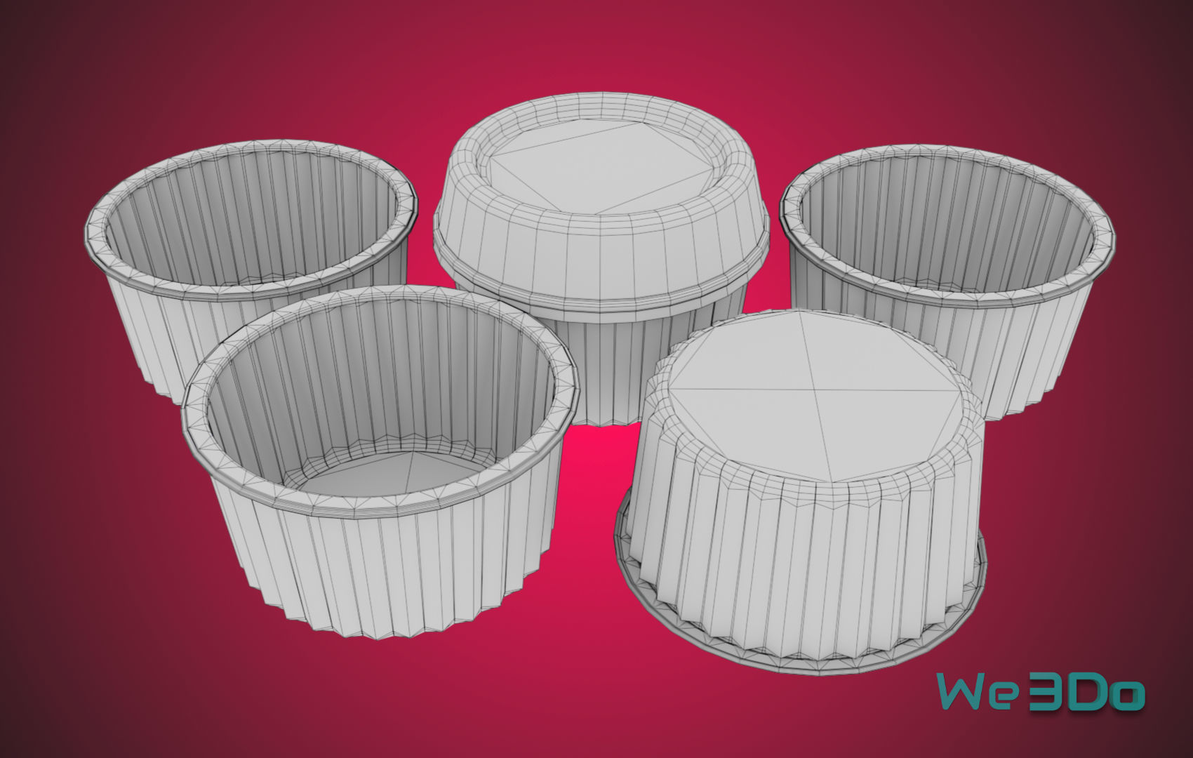 Gold Aluminum Food Container Low-poly 3D model_30