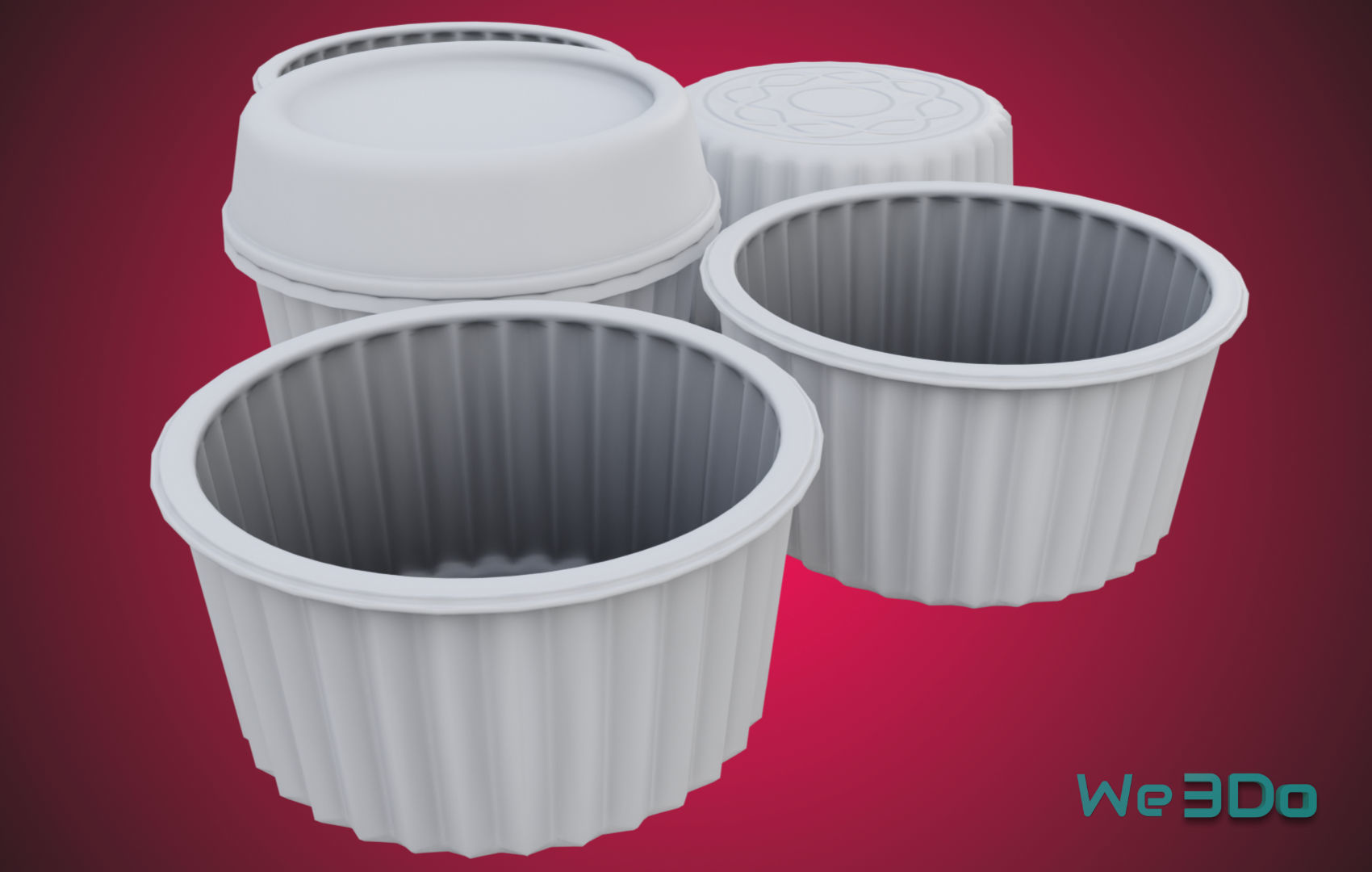 Gold Aluminum Food Container Low-poly 3D model_13