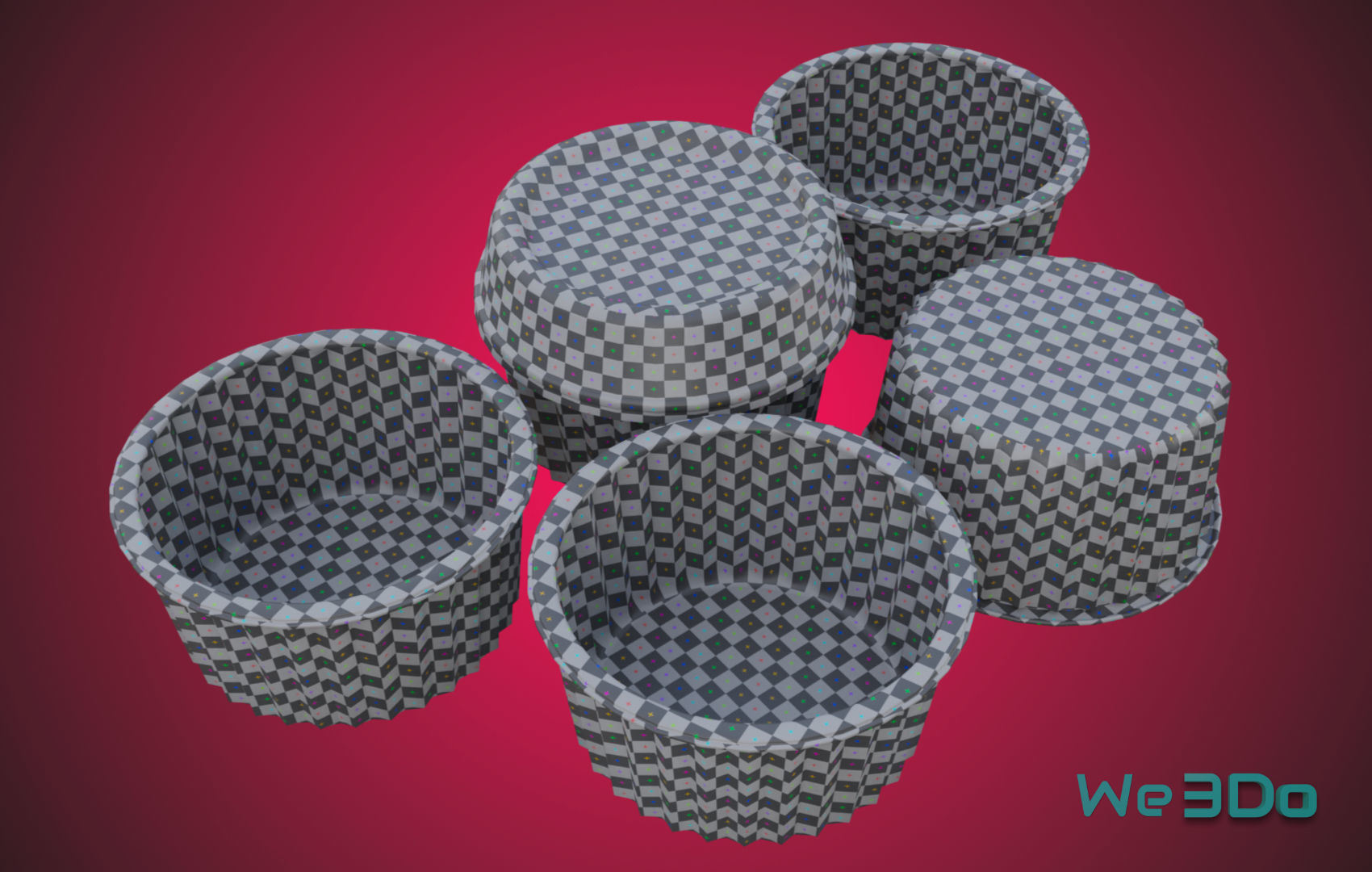 Gold Aluminum Food Container Low-poly 3D model_17