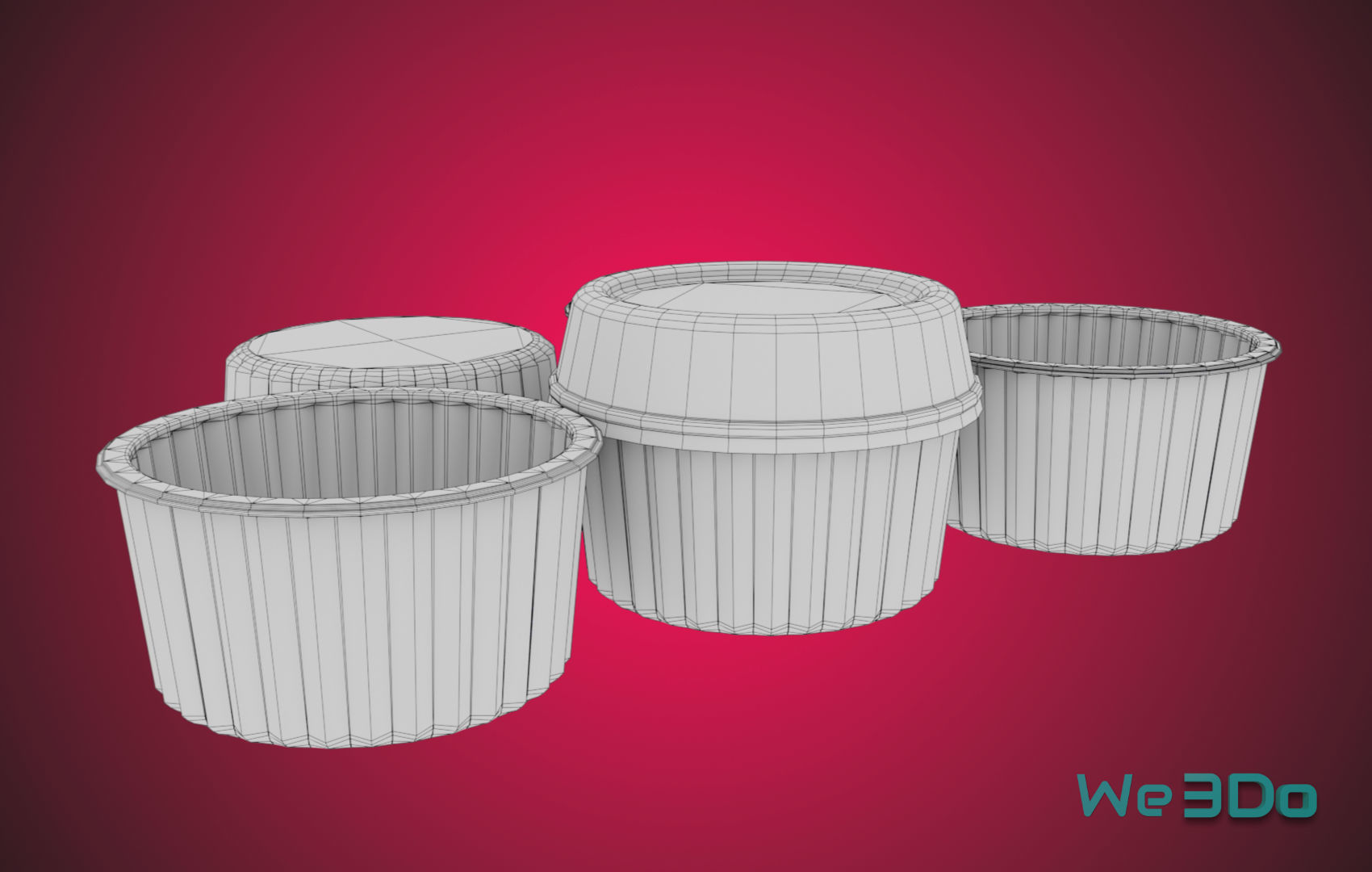 Gold Aluminum Food Container Low-poly 3D model_27